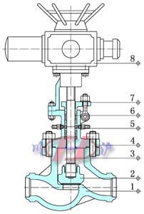 电动水封截止阀 (内部结构图)
