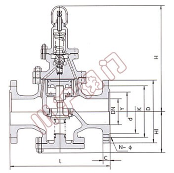 Y43H蒸气减压阀,结构图