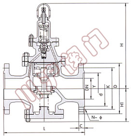Y43H先导活塞式蒸汽减压阀 ,结构图