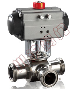 卫生级气动球阀 (三通式)