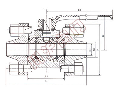 Q61H焊接球阀 结构图